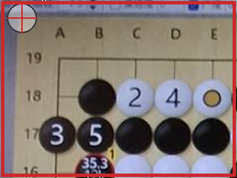 錯誤示範：控制點放到了棋盤木框邊緣，落在最外圈格線之外。